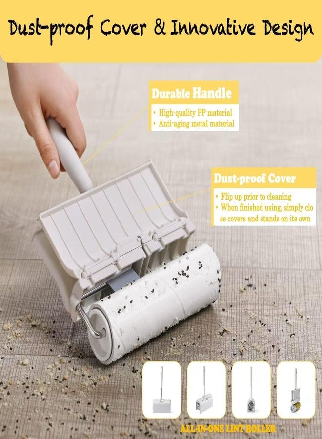 HapChron Large Surface Lint Roller Extra Sticky with Dust-Proof Cover 6.3'' Wider 240 Sheets/4 Refills, Pet Dog & Cat Hair Remover for Furniture Clothes Carpet Floor Car, A Great Sticky Tape Roller - Image 4